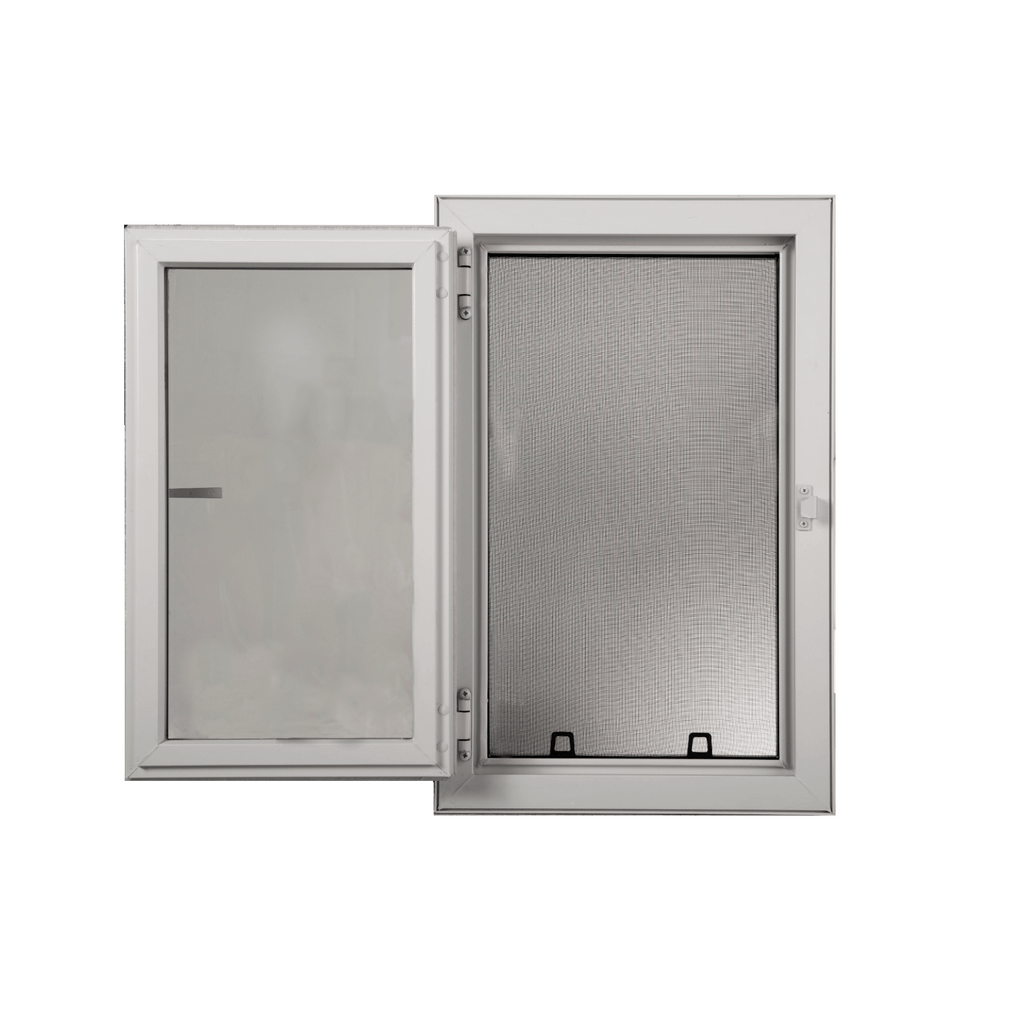 Side Hinge Egress Window in Open Position
